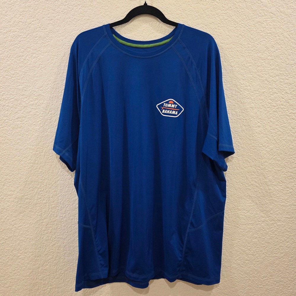 Tommy Bahama Relax UV Tech Mens XL Blue Performance Graphic T-Shirt UPF 30